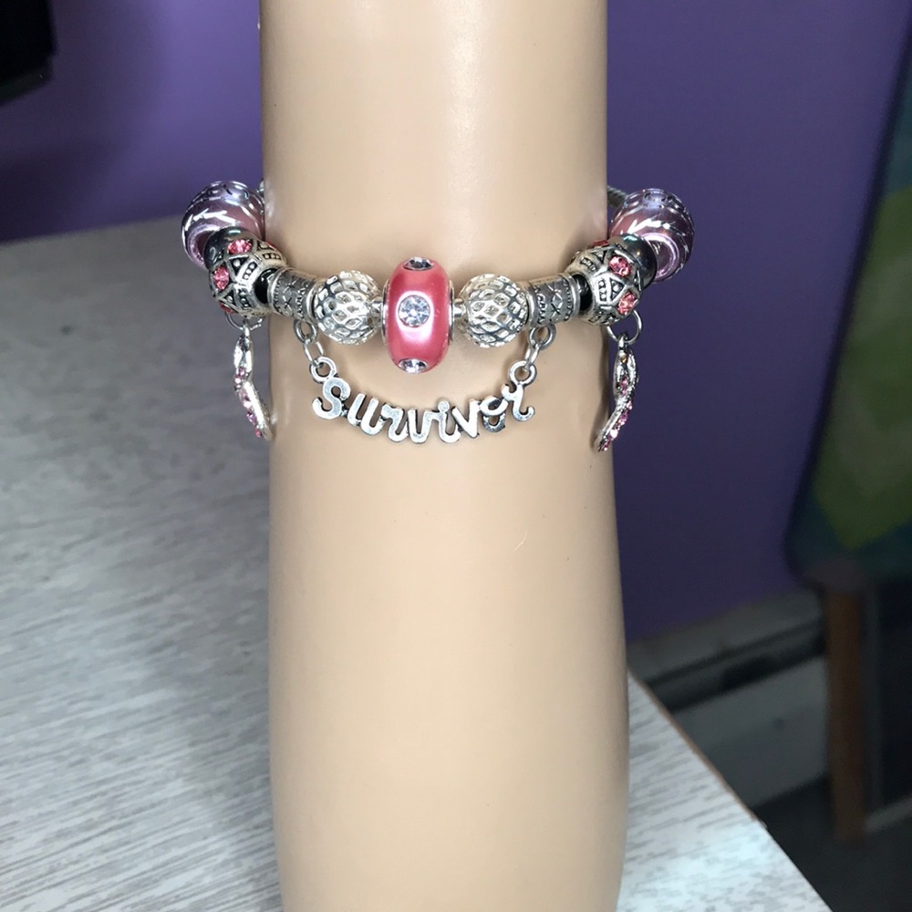 Handmade breast cancer survivor bracelet 💕